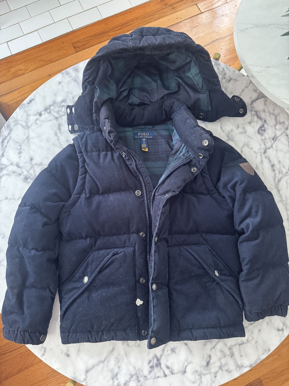 Polo by Ralph Lauren Dark Navy Quilted Hooded Puffer Jacket